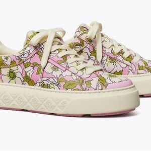 Tory Burch Pink Floral Athletic Shoes
